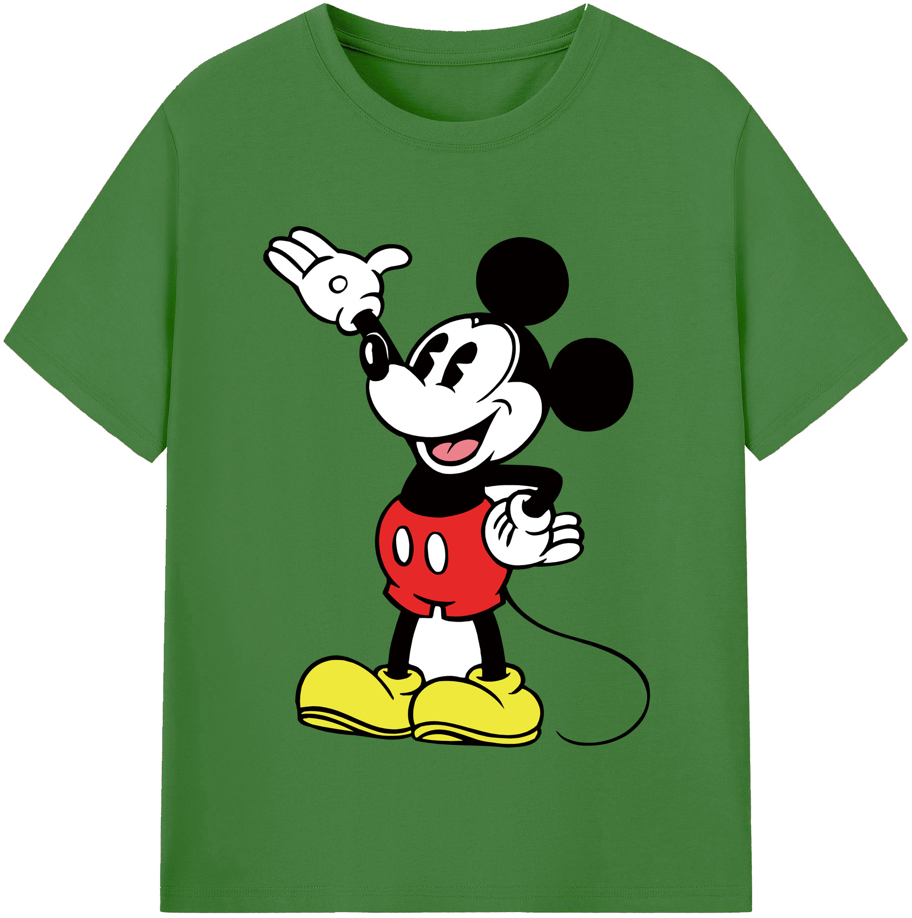 （画像用） ミッキーマウス Mickey Mouse レディースカジュアルプリントTシャツ（綿100％）